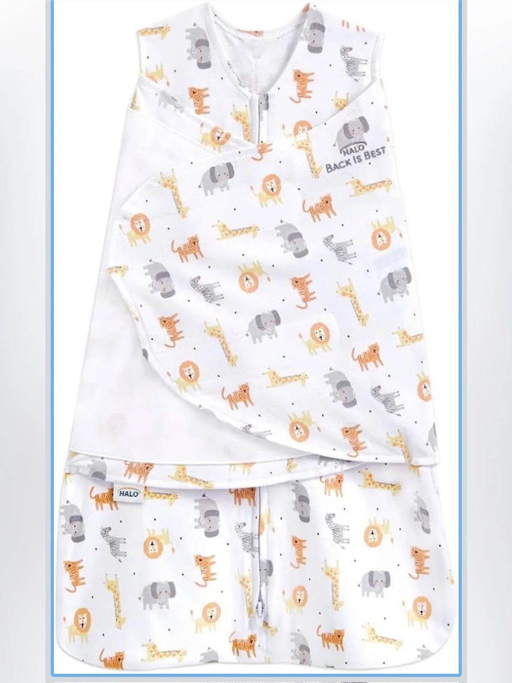 HALO 100% Cotton Sleepsack Swaddle 3 Way Adjustable Wearable Blanket Small